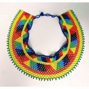 New Beautiful Handmade Colorful Beaded Mexican Collar Necklace
